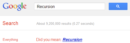 Recursion Google Easter egg