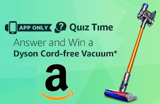 Amazon Quiz Contest Today, Amazon Dyson Quiz Answers, Amazon App Dyson Quiz Answers, Amazon Quiz Answer, Amazon Today Quiz Answers