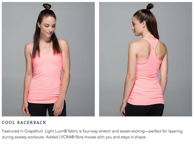 Lululemon Grapefruit Cool Racerback