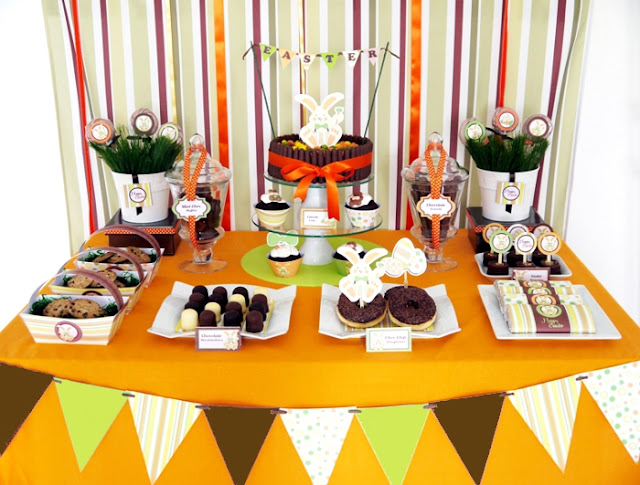 Easter Bunny Party: A Full-On Chocolate Desserts Table