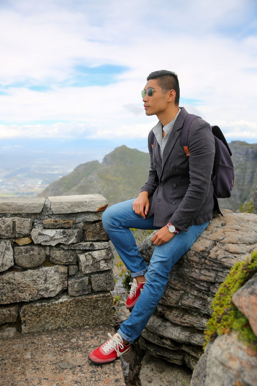 Table Mountain, Everlane Backpack, Levitate Style, Travel, Menswear, Cape Town, What to Wear
