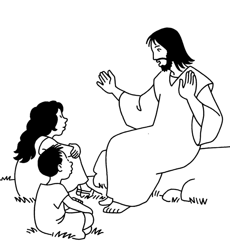 Coloriages Jésus et les enfants.