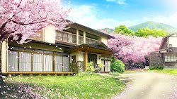 building anime landscape scenery background backgrounds japan animelandscape pink animation inducing dangan ronpa despair brought 1600 town