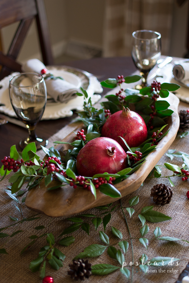 Natural Rustic Christmas Table Postcards from the Ridge