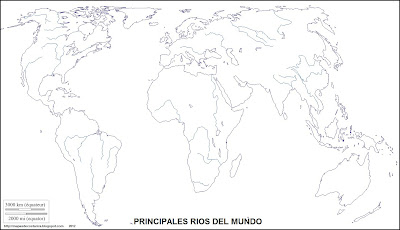 Mapa mudo, principales rios del mundo, mapamundi