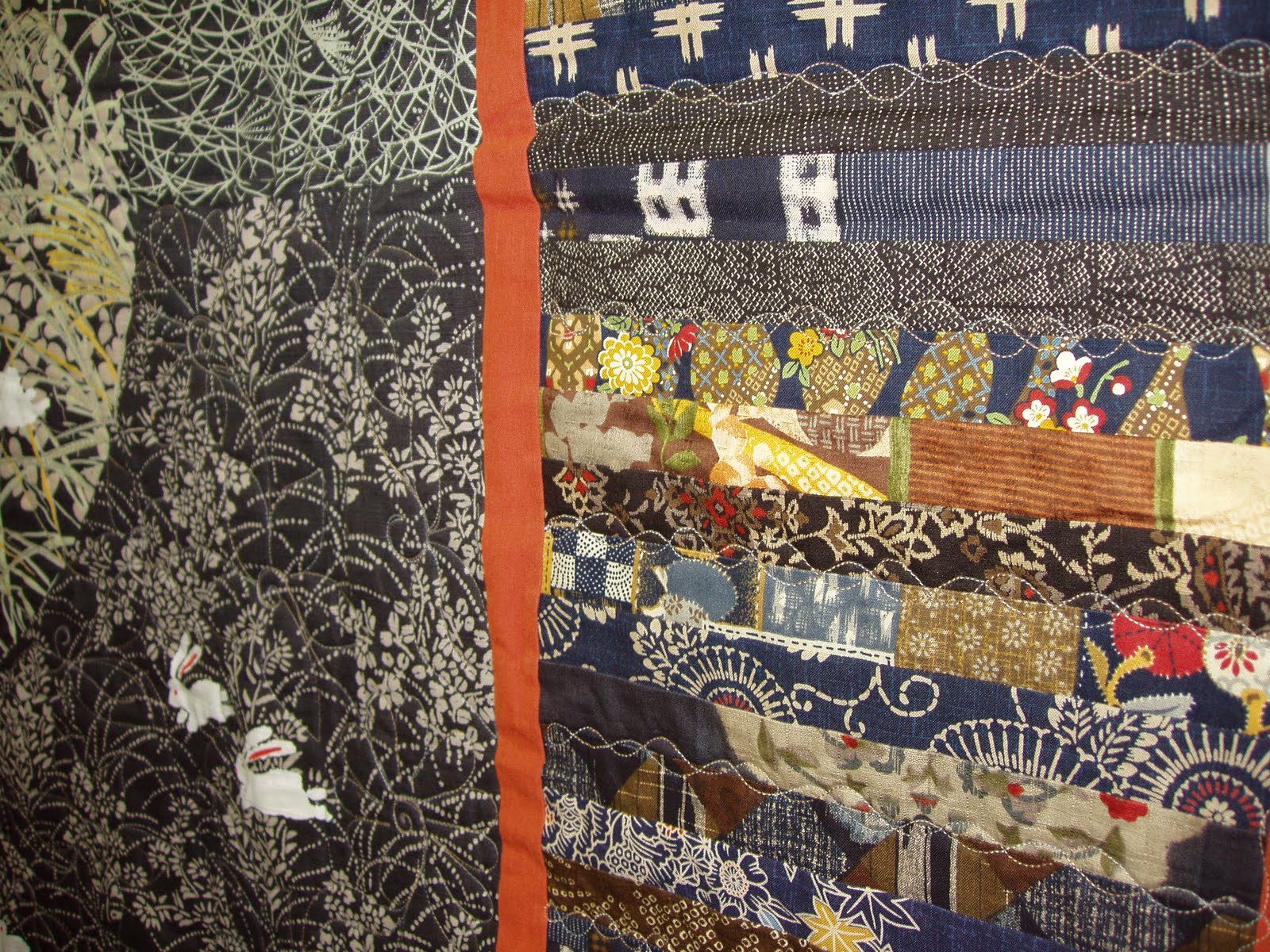 sashiko and other stitching Great Northern Quilt Show quilt details