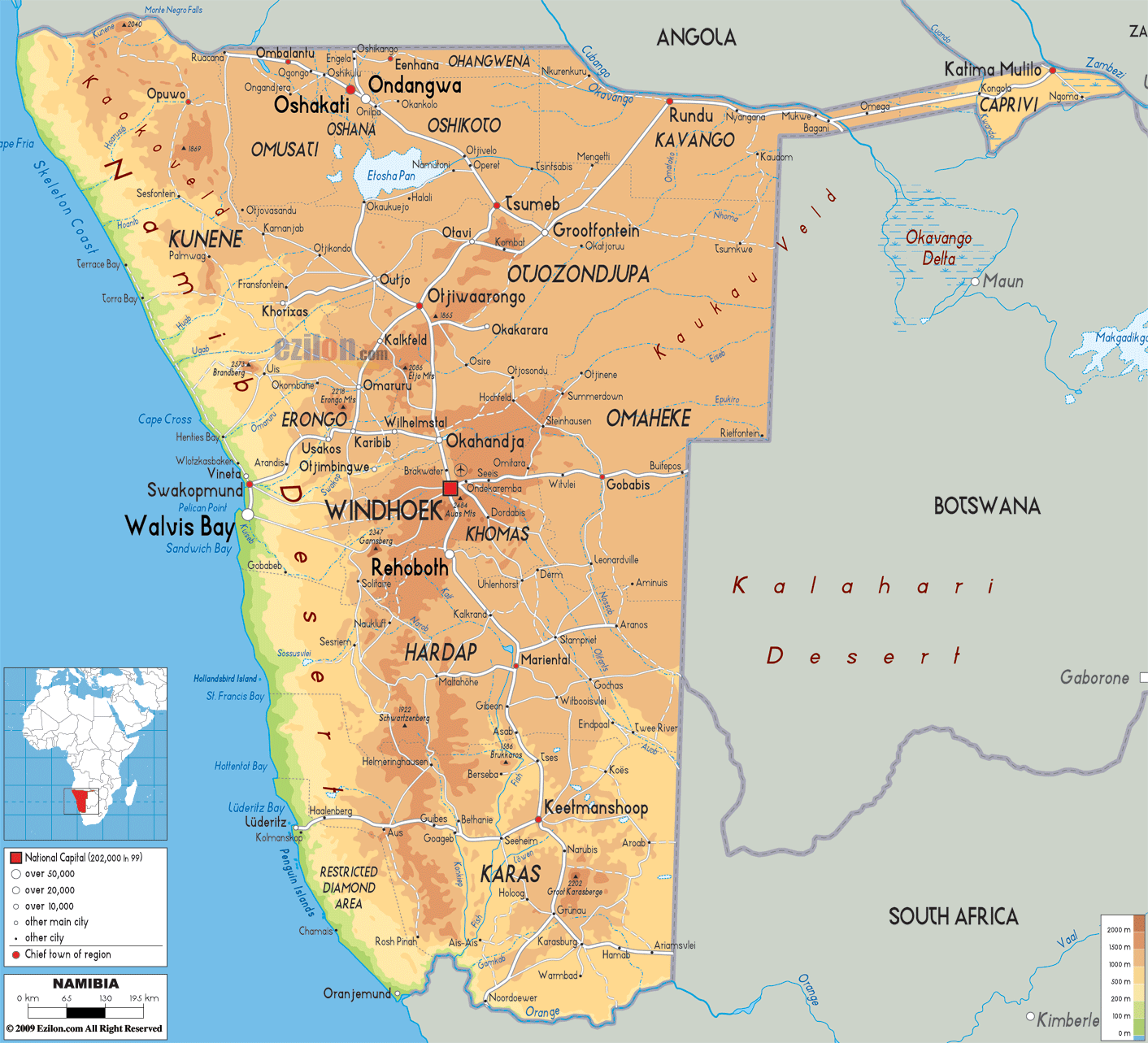 Namibia Karte Krieg