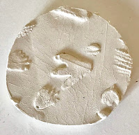 Plaster cast of dinosaur footprints
