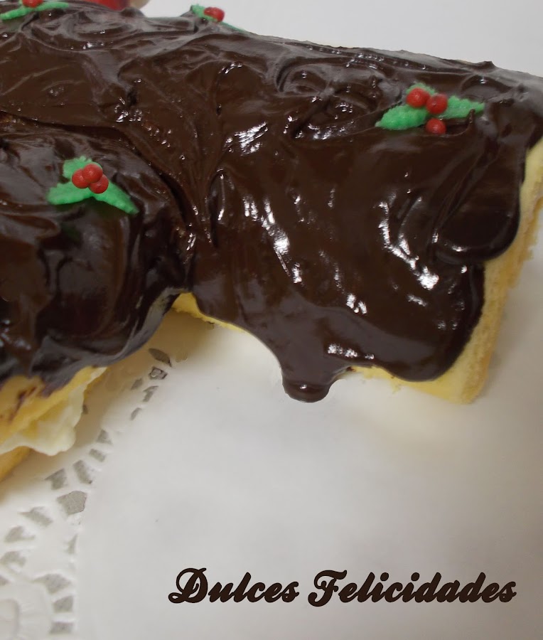 Tronco de Navidad con crema de queso