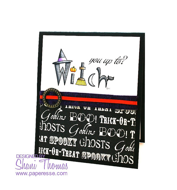 Halloween word art card Witch you up to? Paperesse