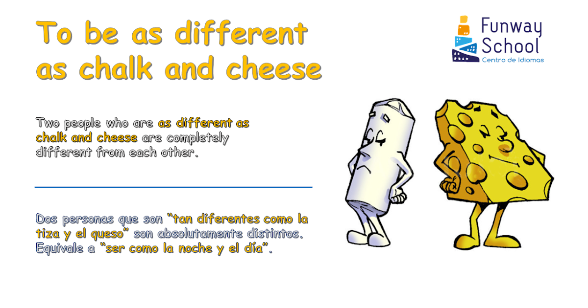 Estantes en el aula Idioms (LXII) "To be as different as chalk and