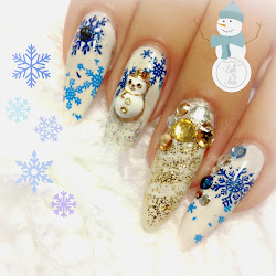 nails winter nail snowman christmas snowflakes bling gems glitter mollon pro designs link xmas frost nailart dazzling holo kinetics married