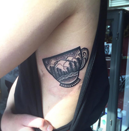 Este blackwork xícara (chá)