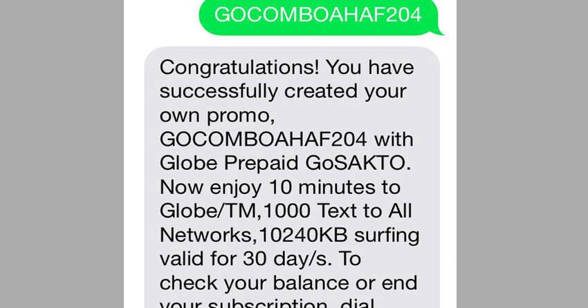 Globe GOCOMBOAHAF204 - 1GB for 30 Days, 1000 Text to All ...
