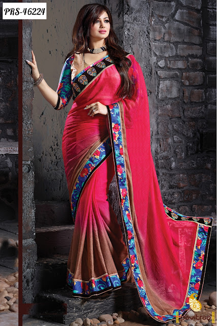 Indian Bollywood Celebrity Ayesha Takiya Pink Party Wear Saree Online Shopping with Discount Prices at Pavitraa.in