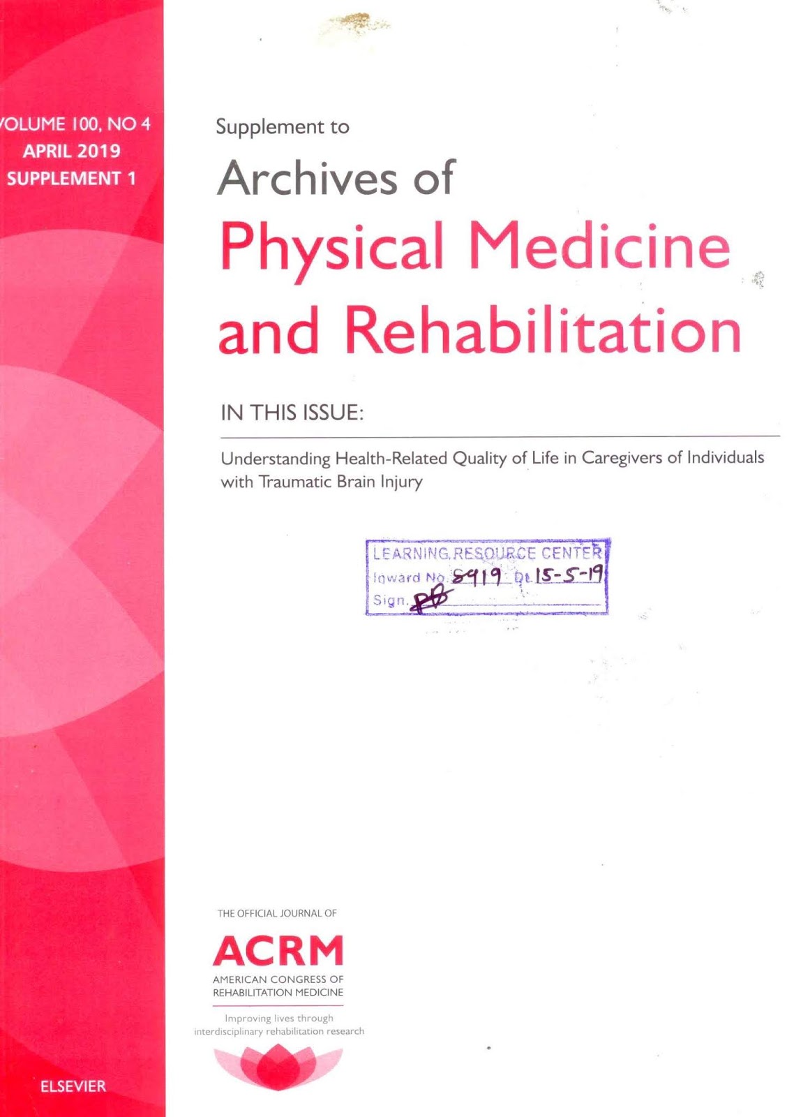 https://www.sciencedirect.com/journal/archives-of-physical-medicine-and-rehabilitation/vol/100/issue/4/suppl/S