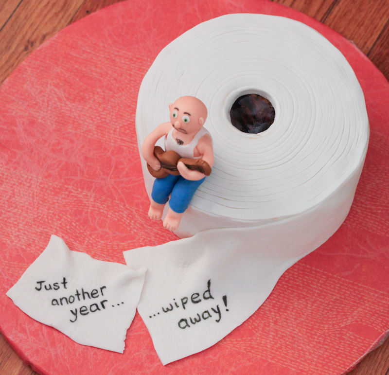 Toilet paper cake