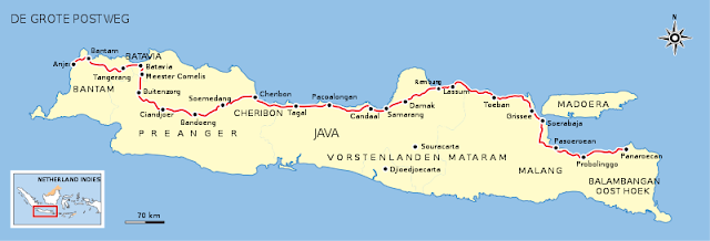 Peta Jalan Daendels dari Anyer sampai Panarukan