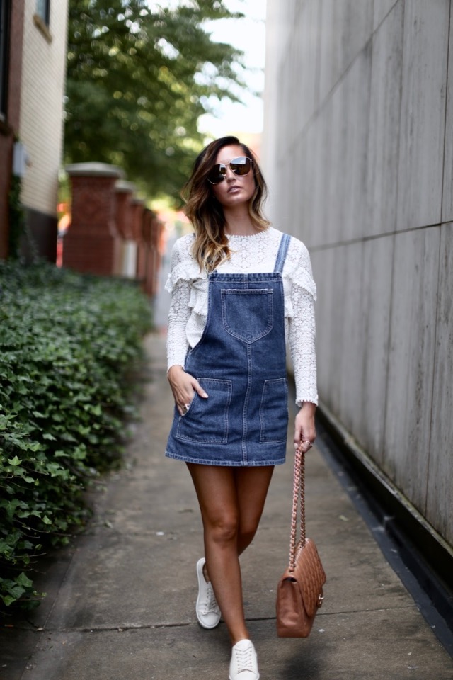 Megan Runion // For All Things Lovely OVERALLS + LACE
