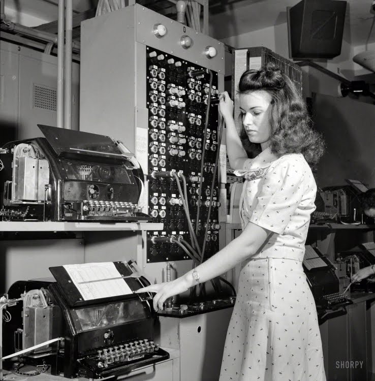 June 1943. Washington, D.C. Muriel Pare, a switching clerk at the Western Union telegraph office