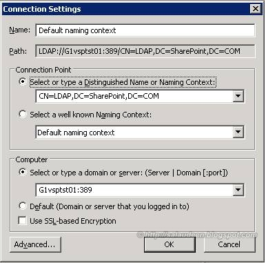 Connect to AD LDS Server using ADSI Edit - Properties Connect to AD LDS Server using ADSI Edit - Properties