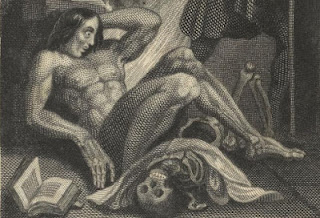 Vintage Frankenstein illustration from New York Public Library Biblion website