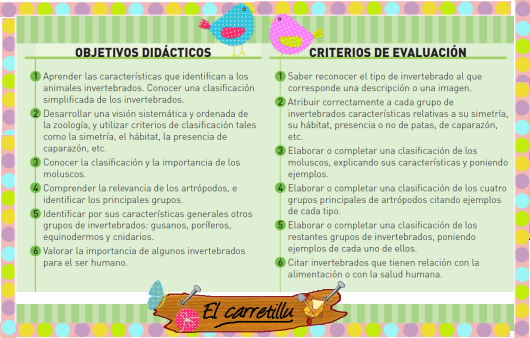 El carretillu: Los animales invertebrados