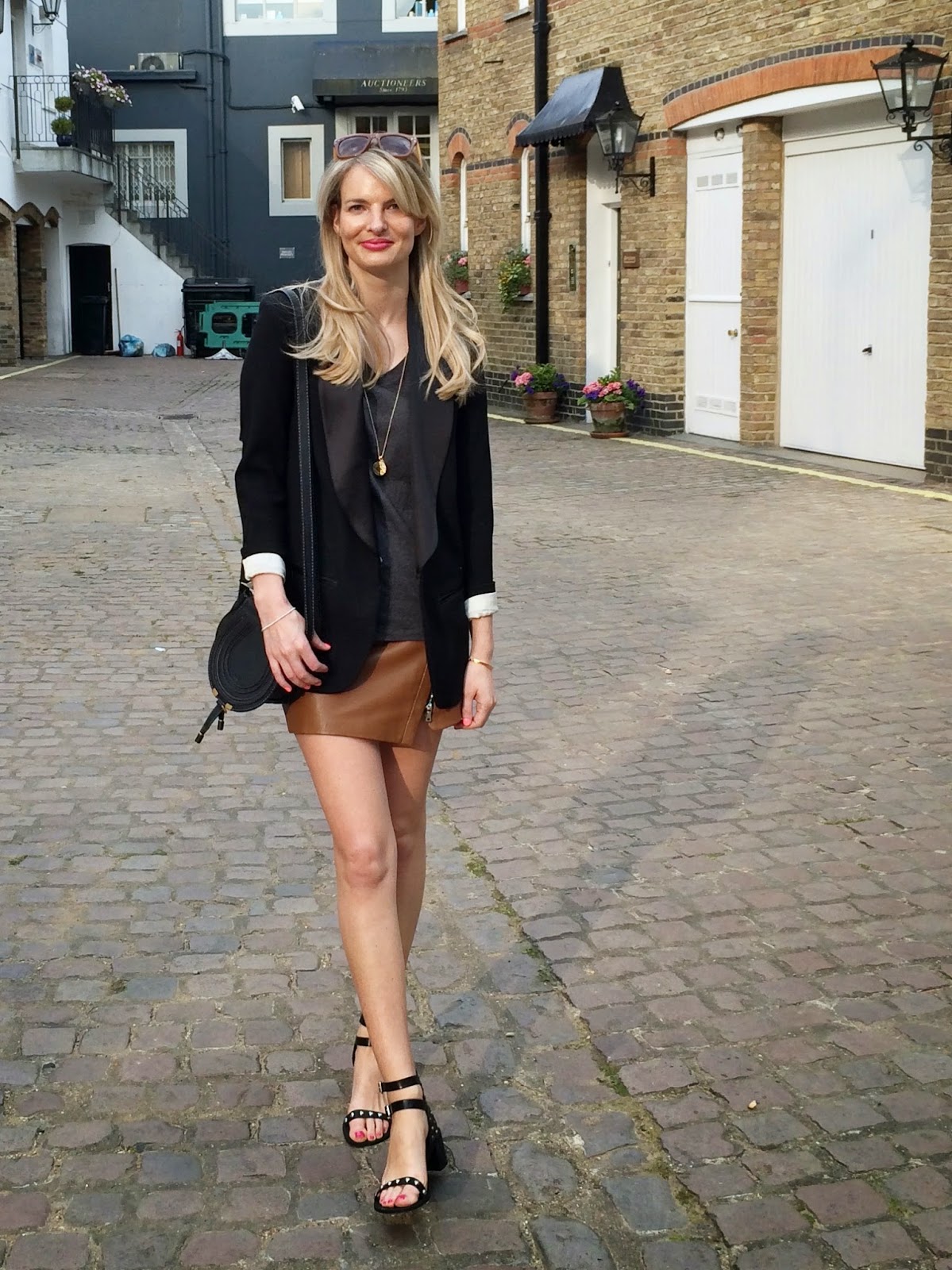 Leather skirt and Isabel Marant-esque sandals | chrissabella