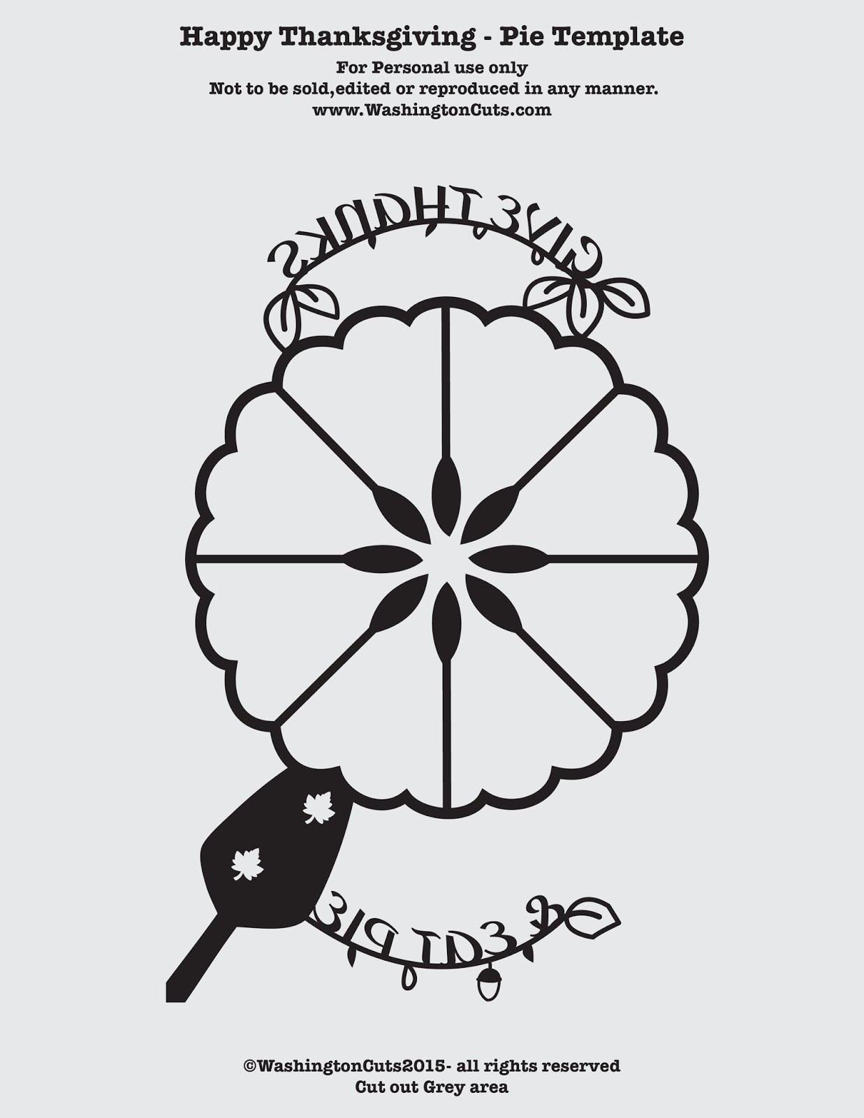WashingtonCuts : Free Cut Paper Art Template / Thanksgiving Pie WashingtonCuts : Free Cut Paper Art Template / Thanksgiving Pie
