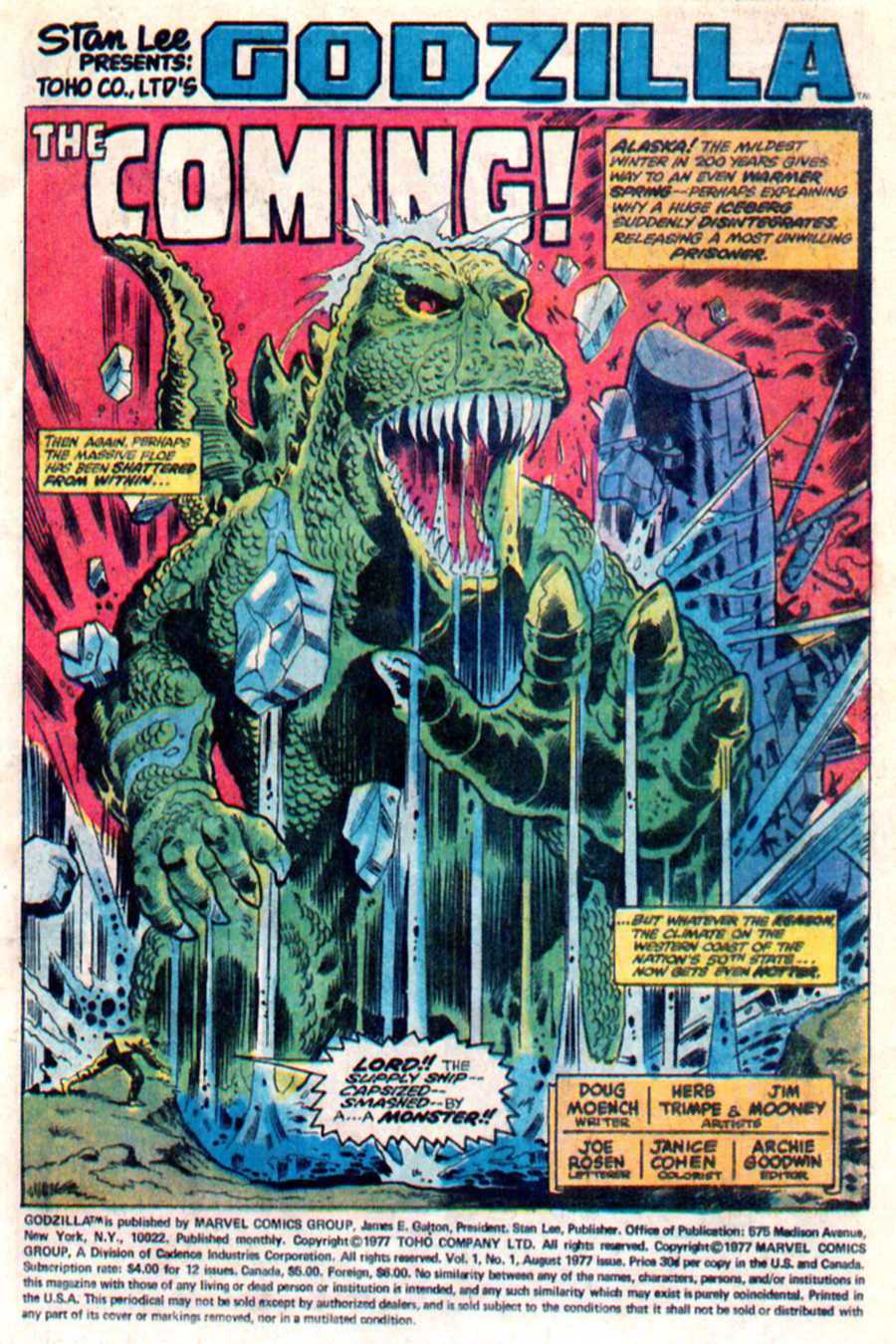 Godzilla (1977) Issue #1 #1 - English 2