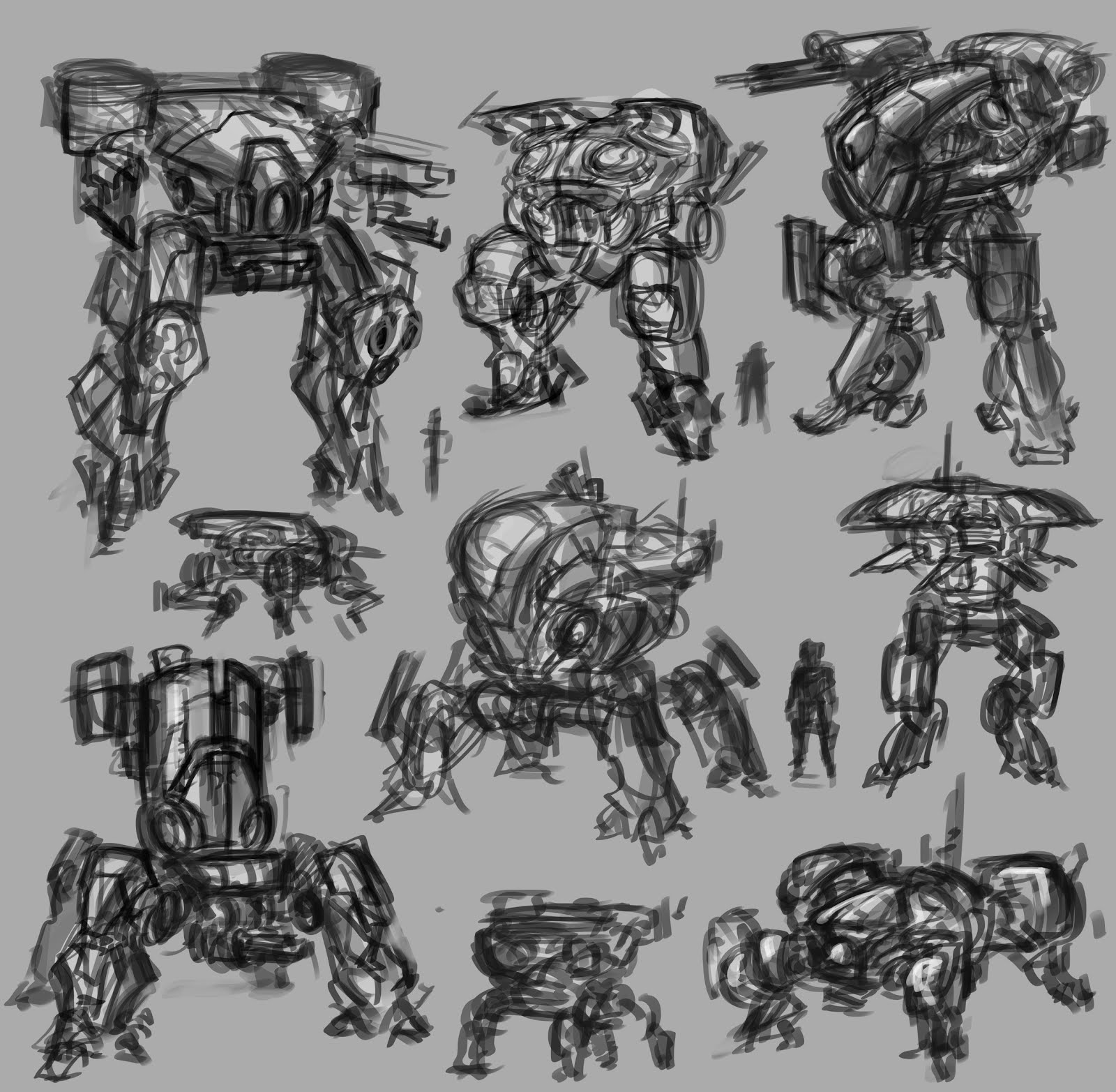jonathan kuo artwork: robot sketches