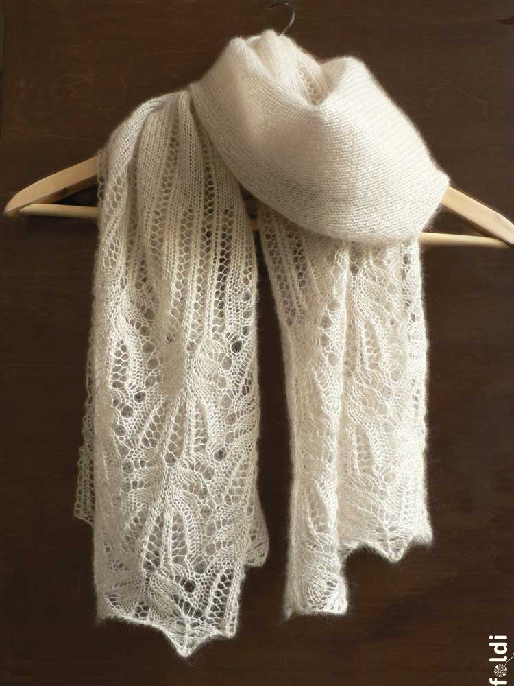 foldi: Frost flower lace shawl - free machine knitting pattern