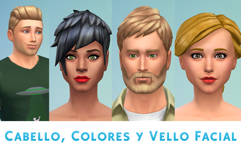Cabello, Colores y Vello Facial (Demo del CAS de Los Sims 4) Sims Soul - de Los Sims