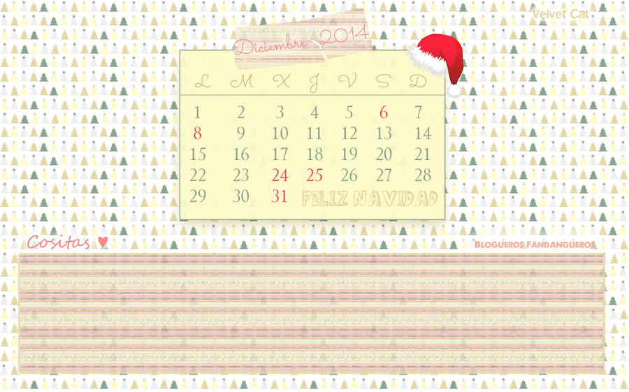 Calendario Diciembre 2014 wallpaper
