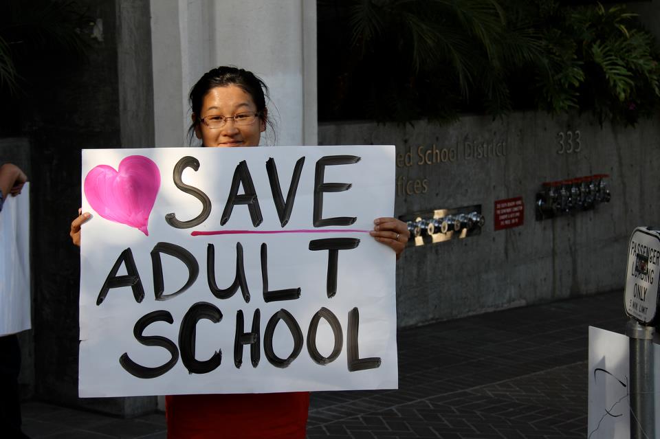 Save Los Angeles Unified School District's Division of Adult and Career Education! Photo by Robert D. Skeels..