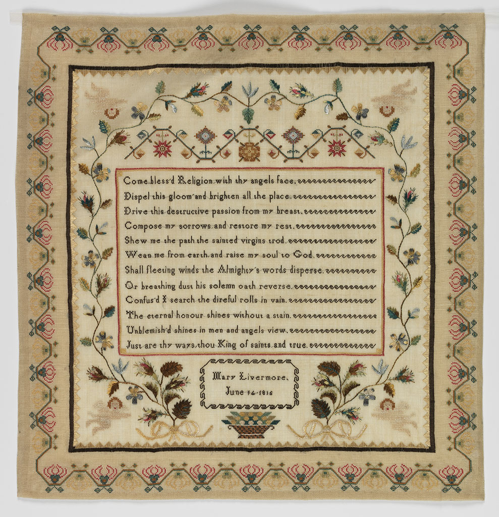 Mary Livermore Sampler featured in Sampled Lives, an exhibit at the Fitzwilliam Museum