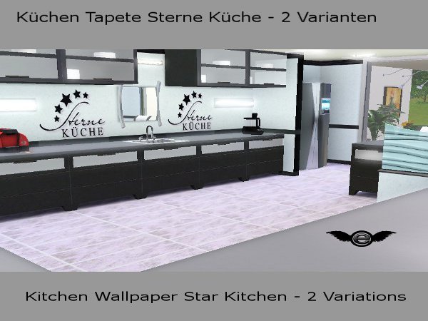 engelchen: Küchentapete Sterneküche - Kitchen Wallpaper Star Kitchen