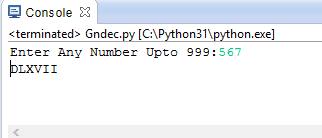 Roman Numeral of Given Input Number Python - PROGRAMMING