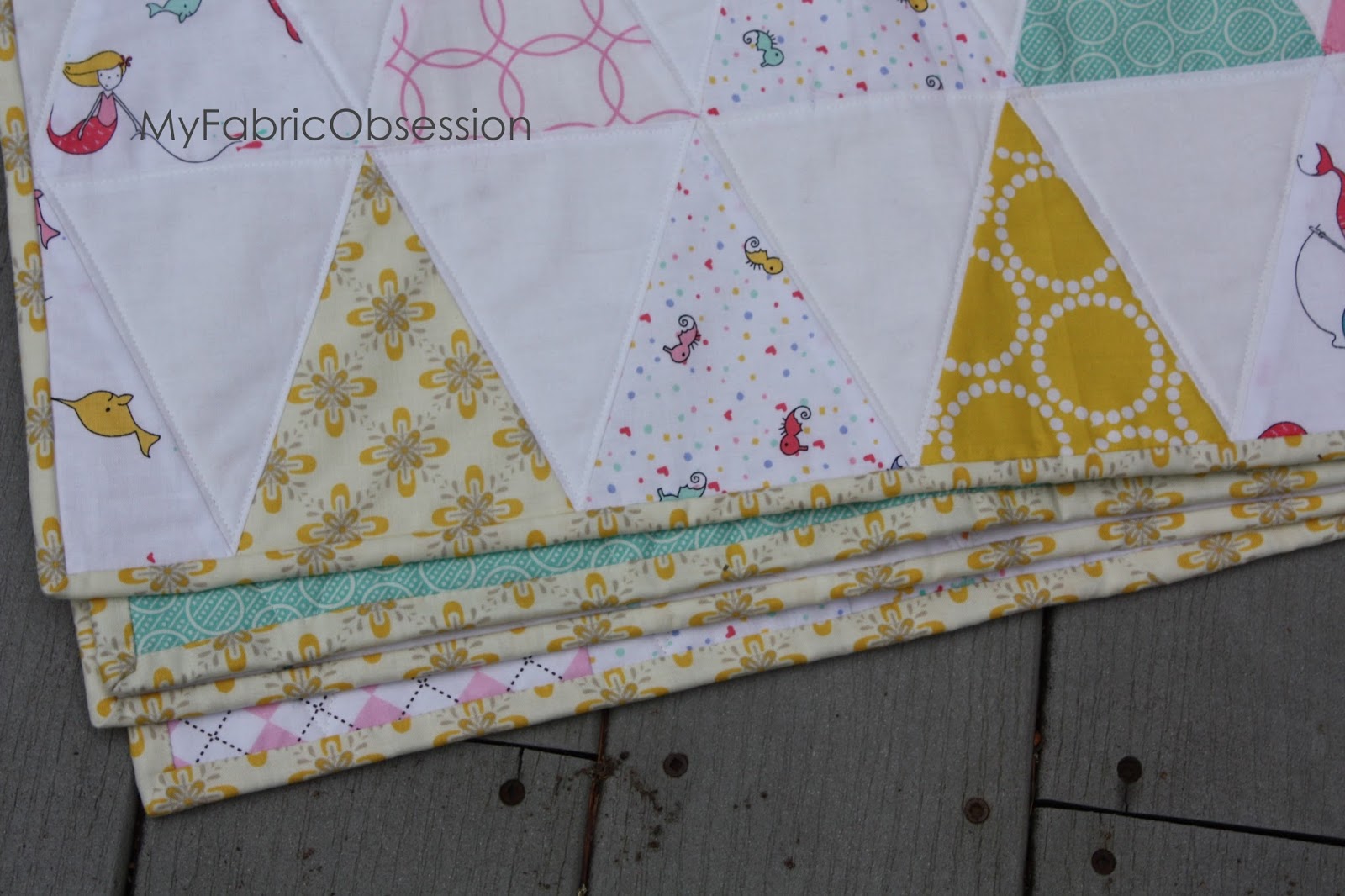 My Fabric Obsession Nautical Triangle Baby Quilt