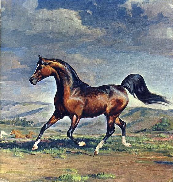 Tranh sơn dầu vẽ ngựa, khổ đứng