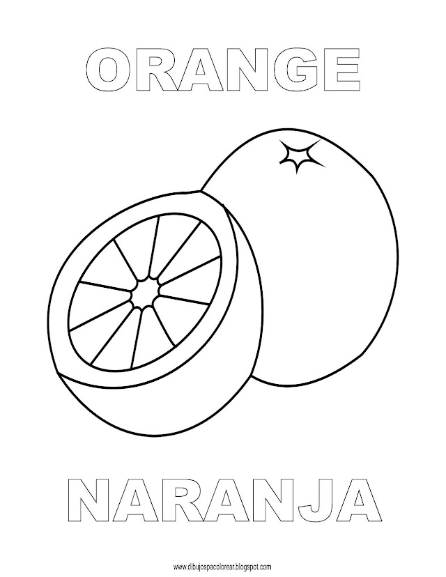 Dibujos Inglés - Español con N: Naranja - Orange