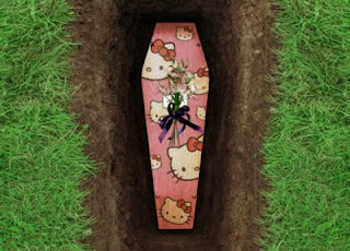 Hello Kitty weird pet grave coffin rip