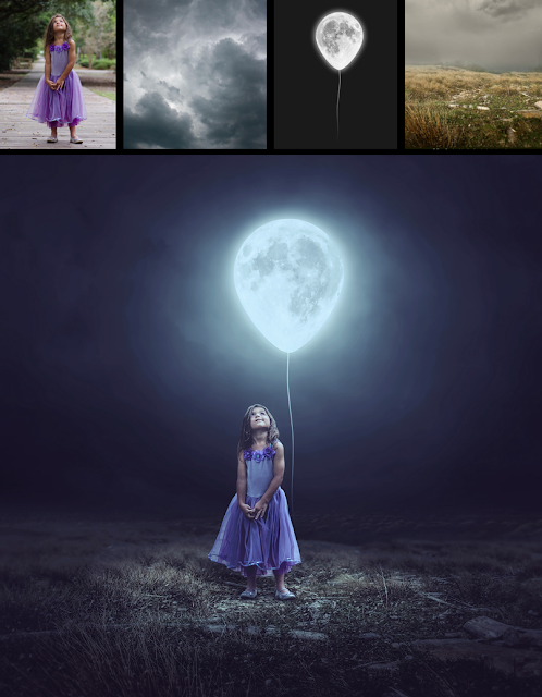 Surreal Moon Balloon Photoshop Manipulation Tutorial [Dreamy Light Effects]