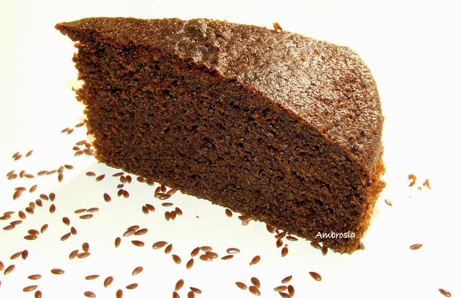 Flaxseed and Whole Wheat Chocolate Cake (Diary free) Ambrosia