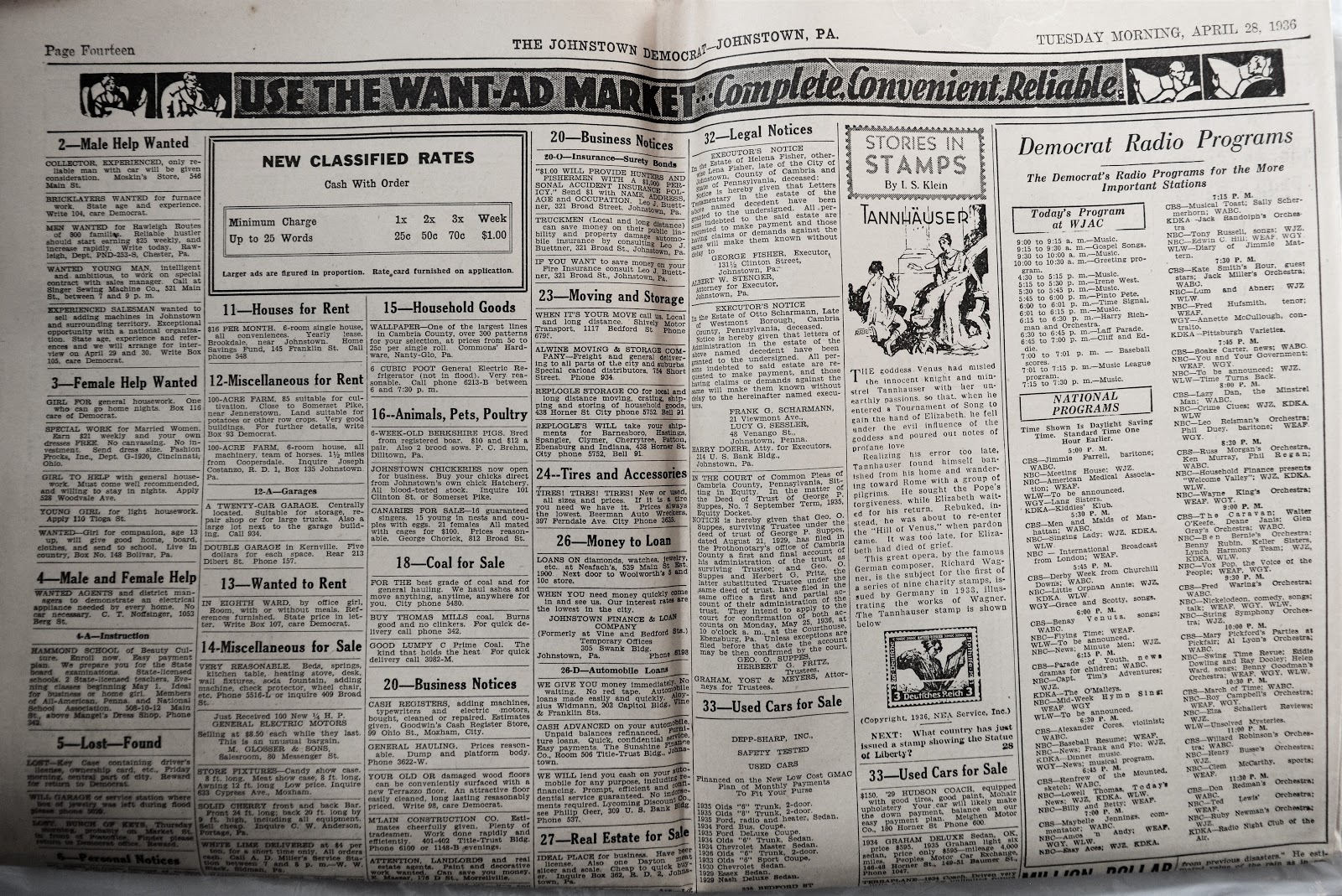 Old Johnstown Newspapers 28 April 1936 The Johnstown Democrat