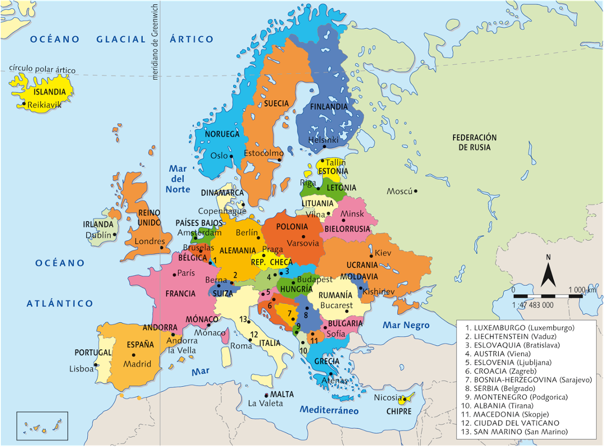 CEIP Es Vedrà - generació 2011 - 2020: MAPA POLÍTIC EUROPA