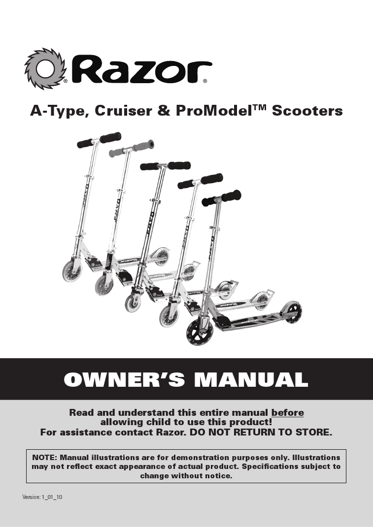 Scooters razor owner manual | Owners and Service Manual Guide