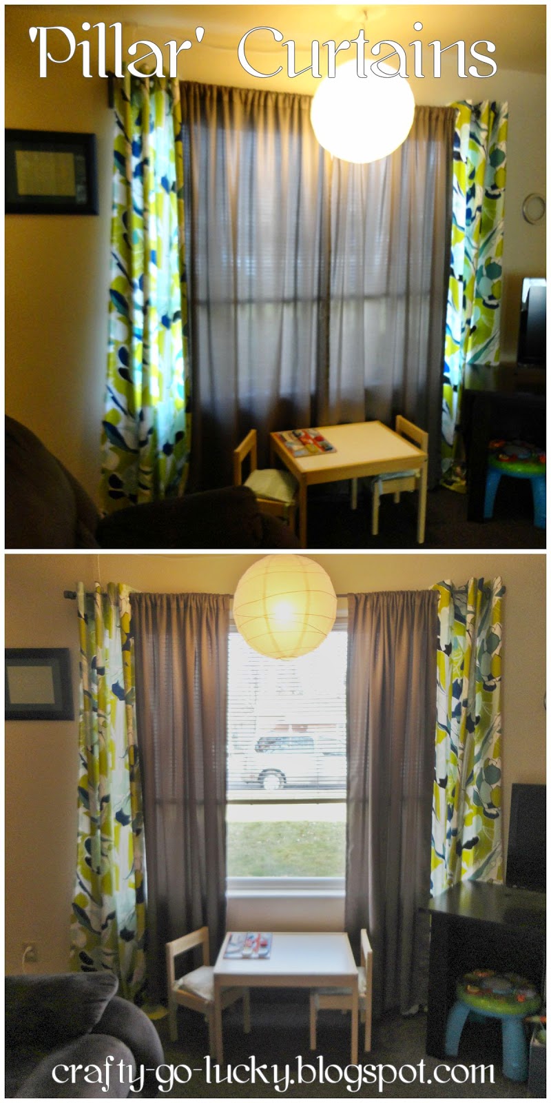 CraftyGoLucky Pillar Curtains