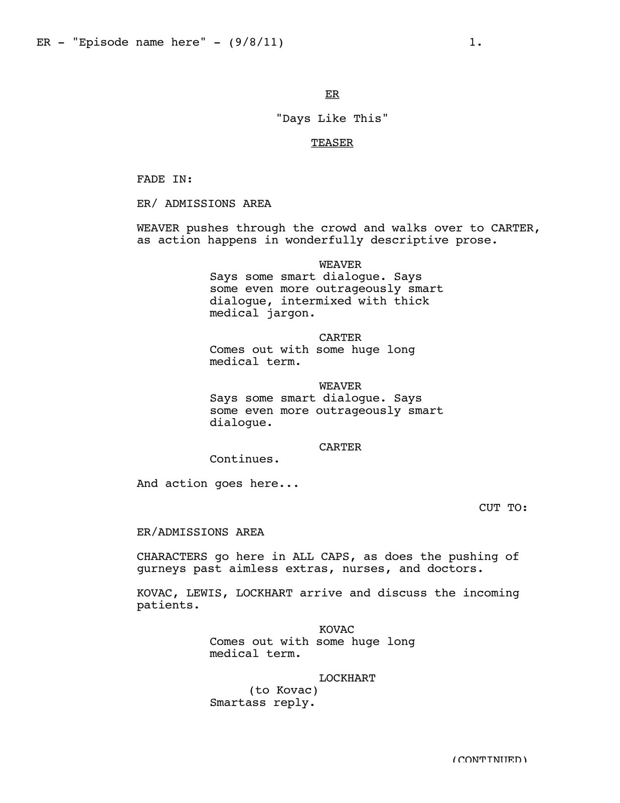 WRITING FOR FILM TV SCRIPT FORMAT TEMPLATES