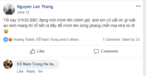 Nguyễn Lân Thắng bằng mọi giá phải chống Luật An ninh mạng Nguyễn Lân Thắng bằng mọi giá phải chống Luật An ninh mạng